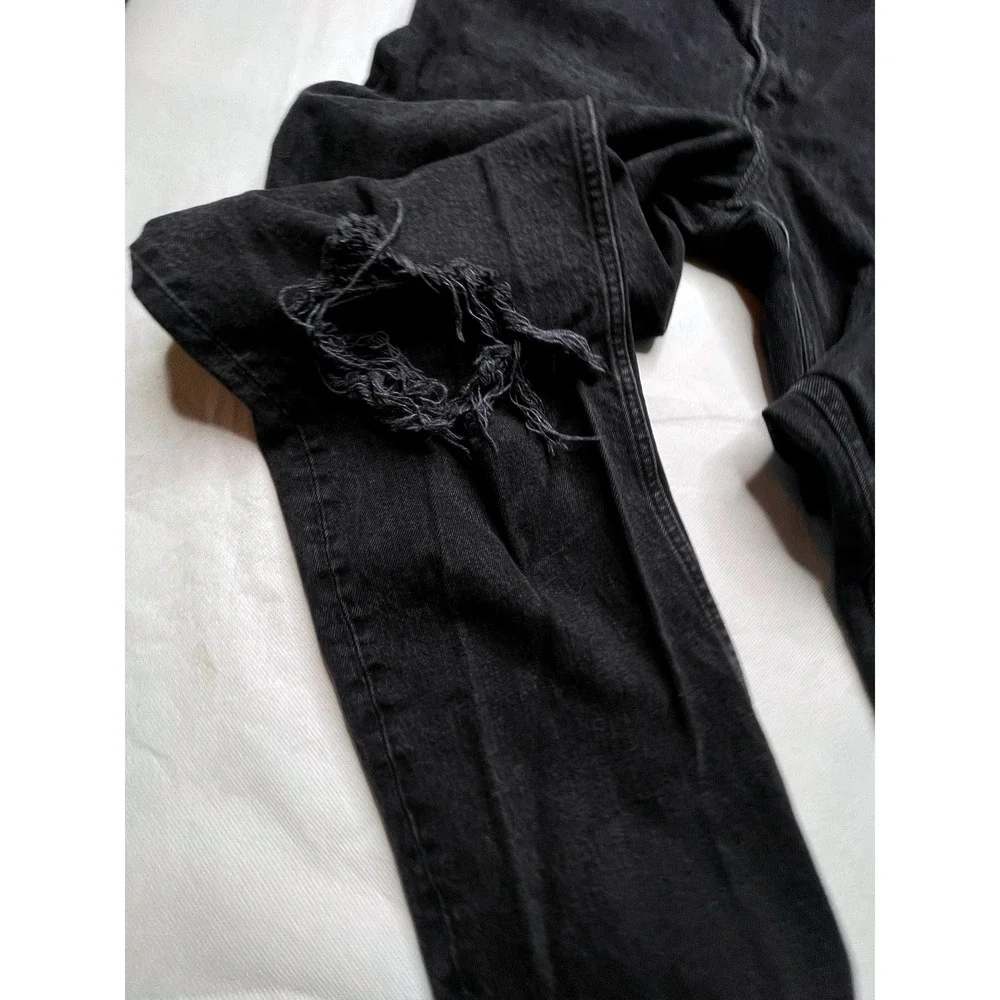 Abercrombie & Fitch Jeans WOMENS 32/14R 90s Straight Ultra High Rise Distressed - Picture 2 of 16